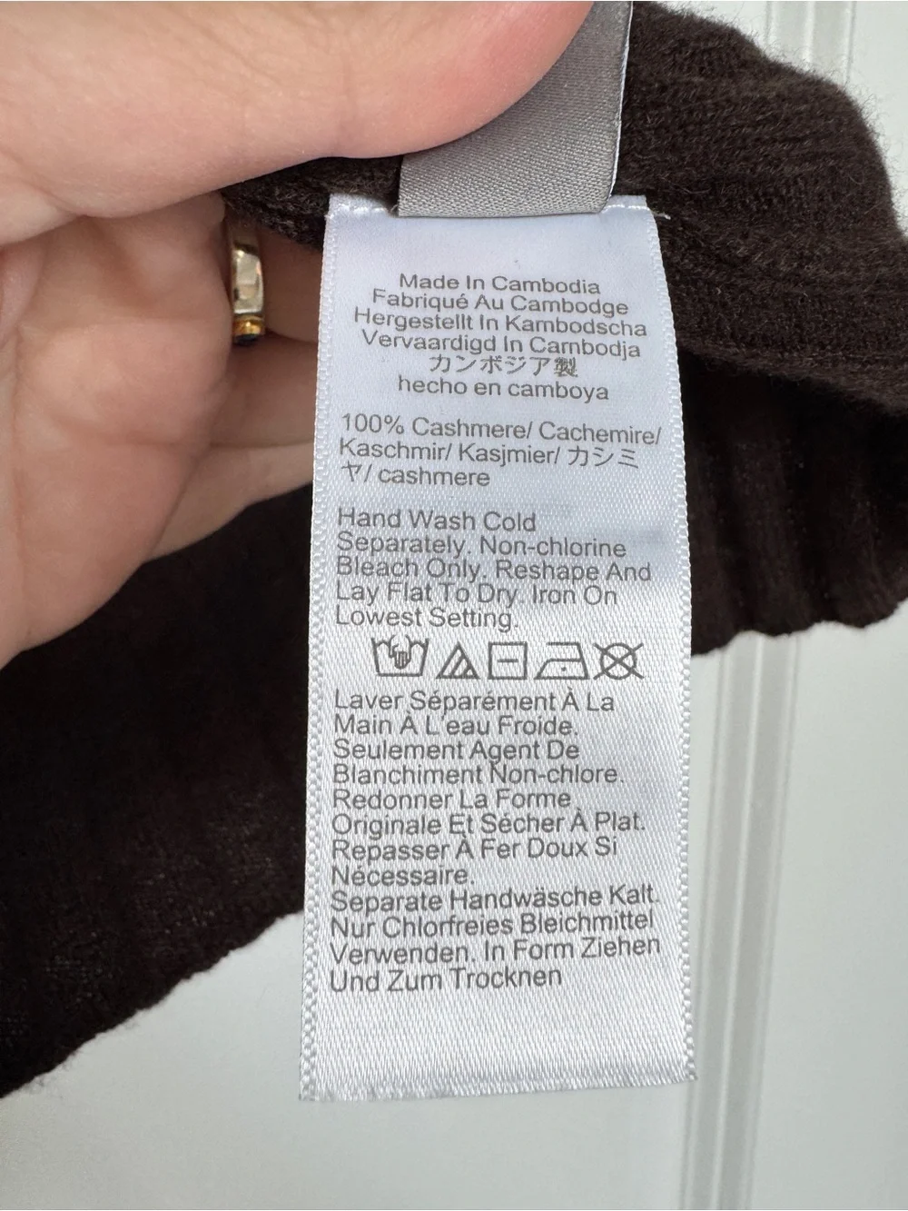 NWT J. CREW Women's Wide-rib cashmere sweater shell heather chocolate XL *NOTE* - Picture 9 of 15